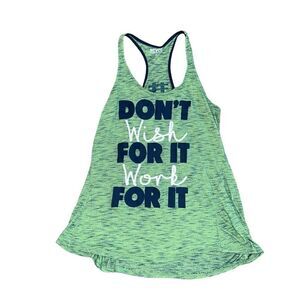 EVCR “Don’t Wish For It Work For It” Blue & Green Razor Back Athletic Tank Size